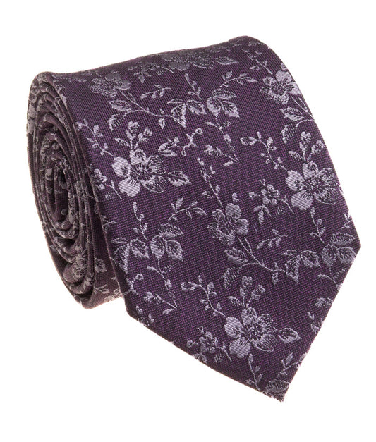 Floral Patterned Purple Tie