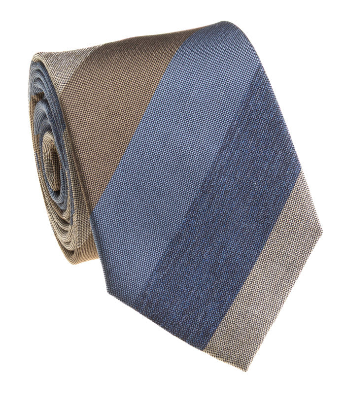 Striped Blue and Brown Tie