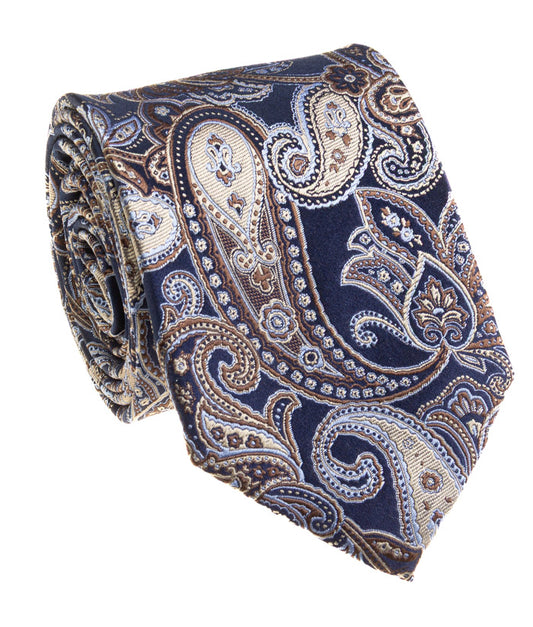 Navy Blue Paisley Tie