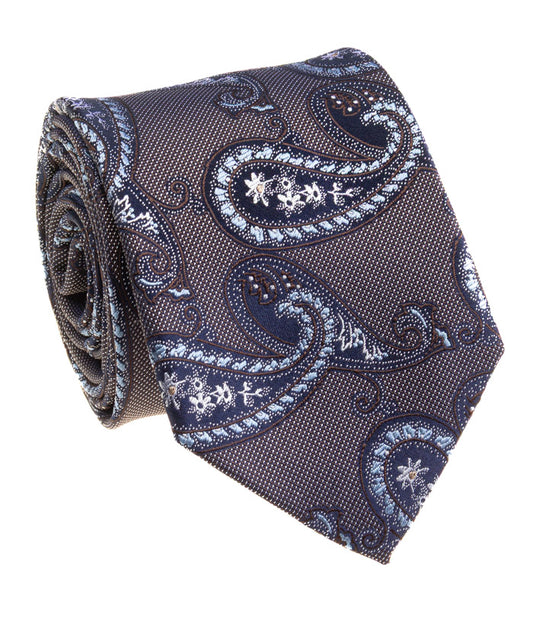 Blue and White patterned Tie