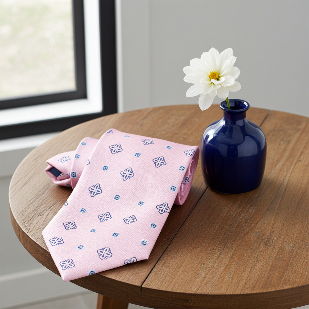 Pink Patterned Tie