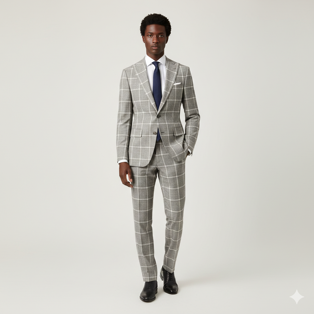 Tan Windowpane Suit