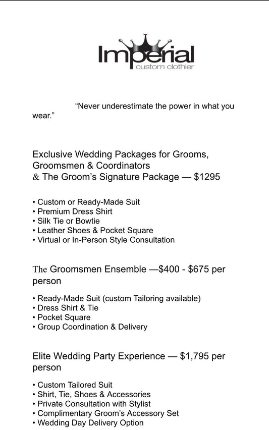 Imperial Wedding Packages