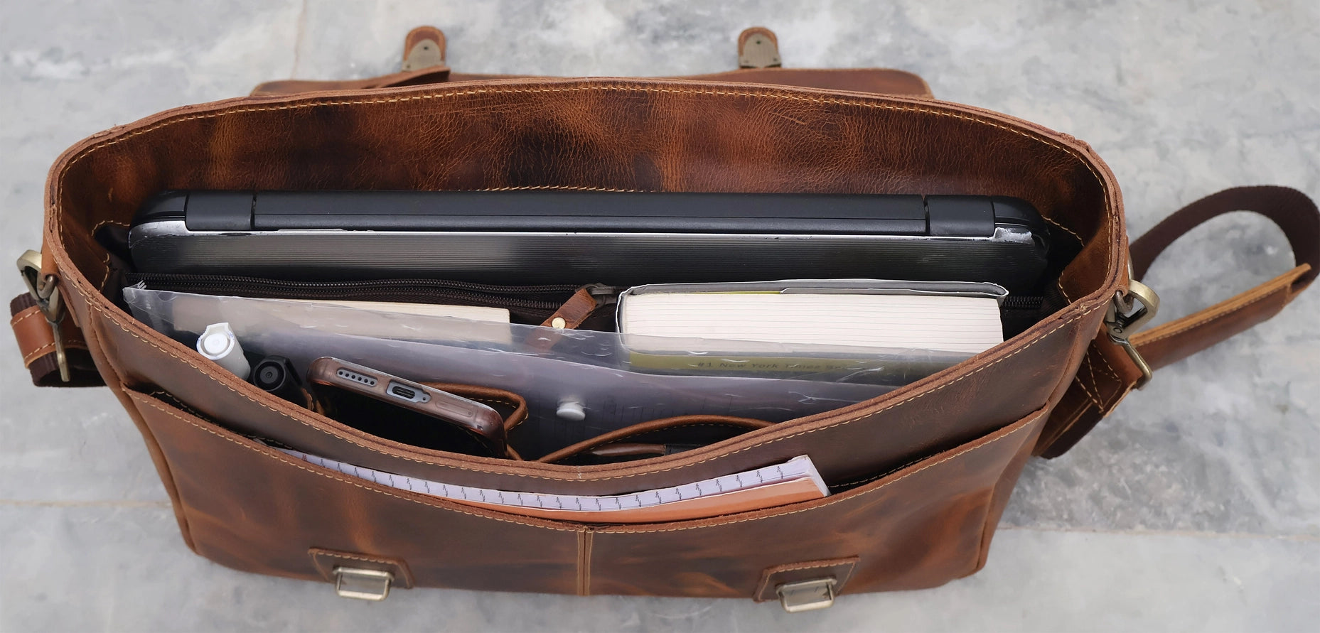 Buffalo Leather Satchel Messenger Bag Vintage Laptop Bag