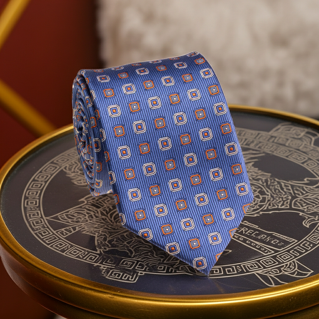 Blue patterned Tie