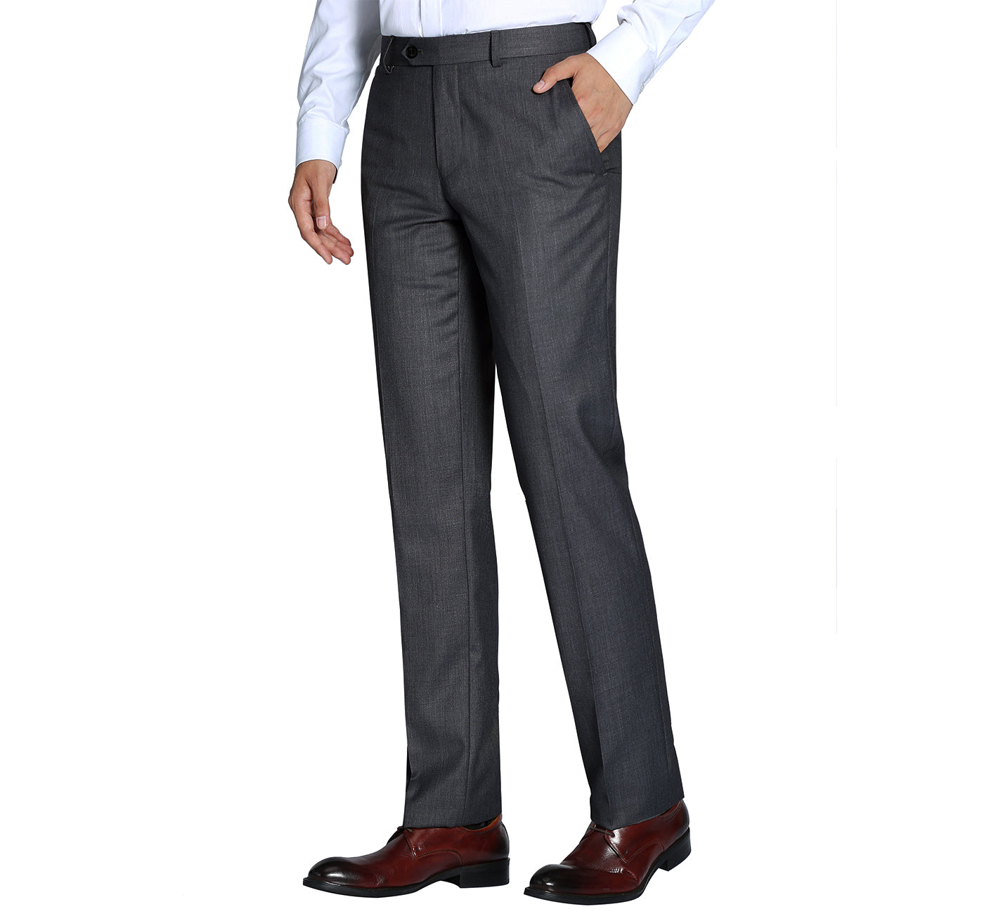 Classic Gray No Pleat Trousers