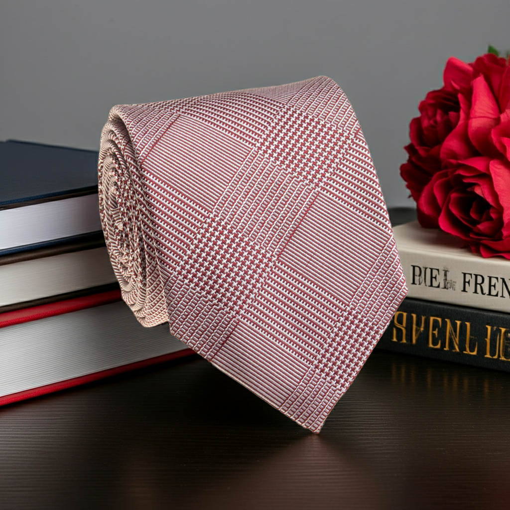 Pink Checkered Tie