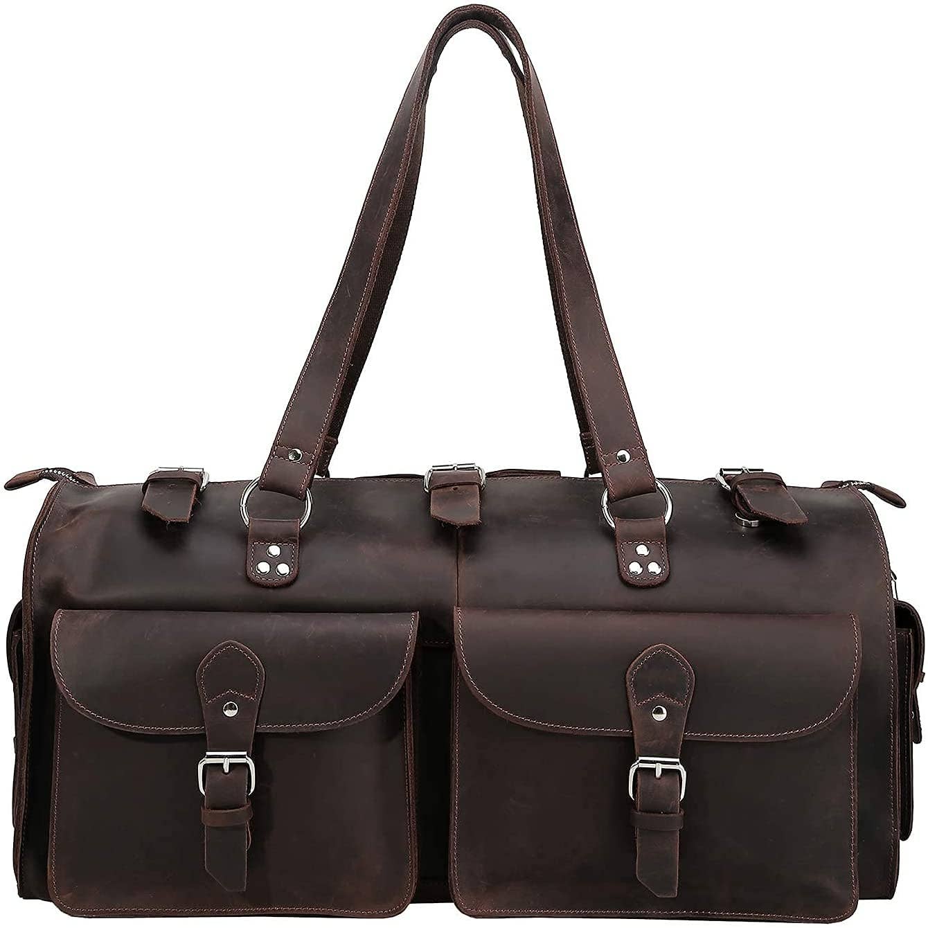 Tuzech large duffel luggage leather bag