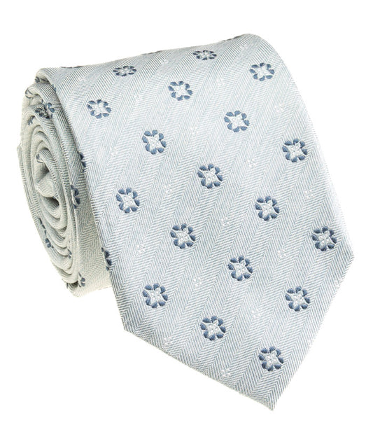 Floral Lt Blue tie