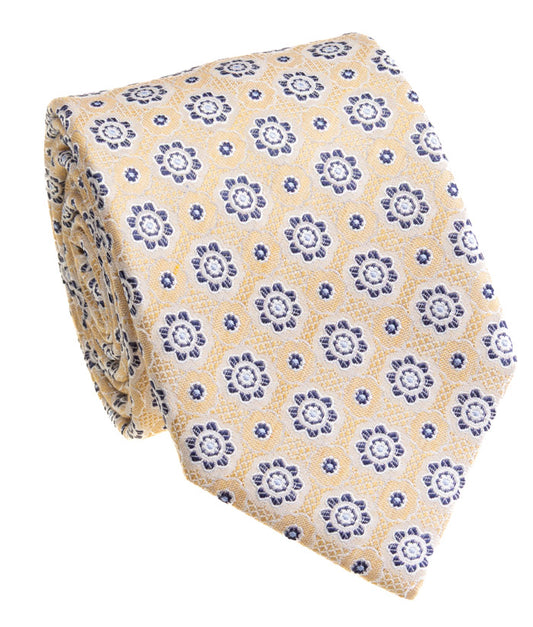 Yellow Floral Patterned Tie