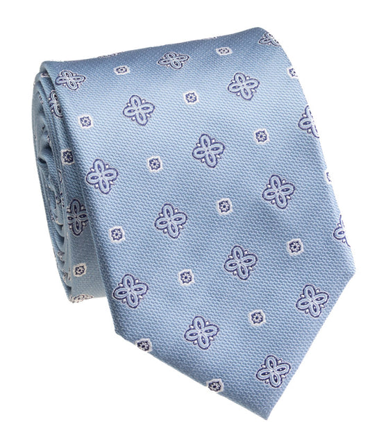 LT Blue Floral Patterned Tie