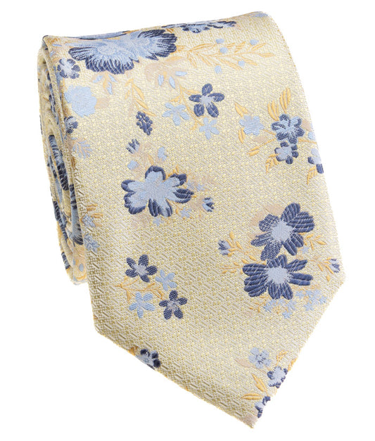 Yellow Floral Patterned Tie