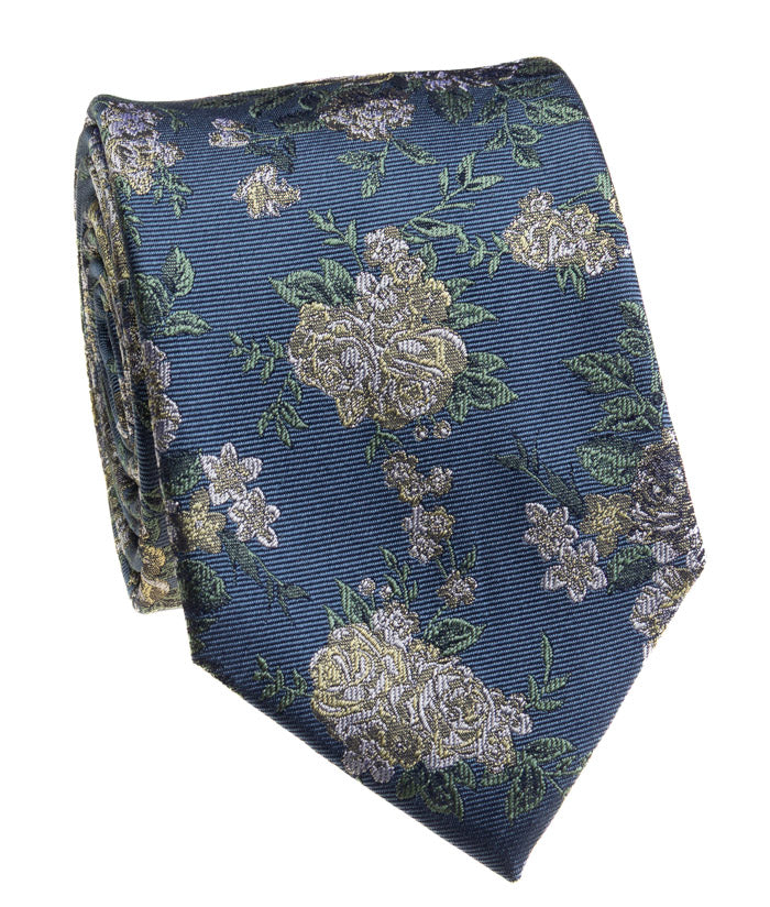 Blue Floral Tie