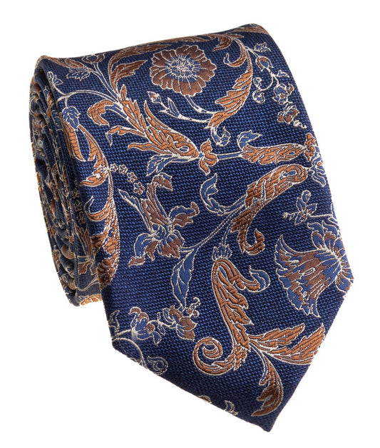 Blue Floral Patterned Tie