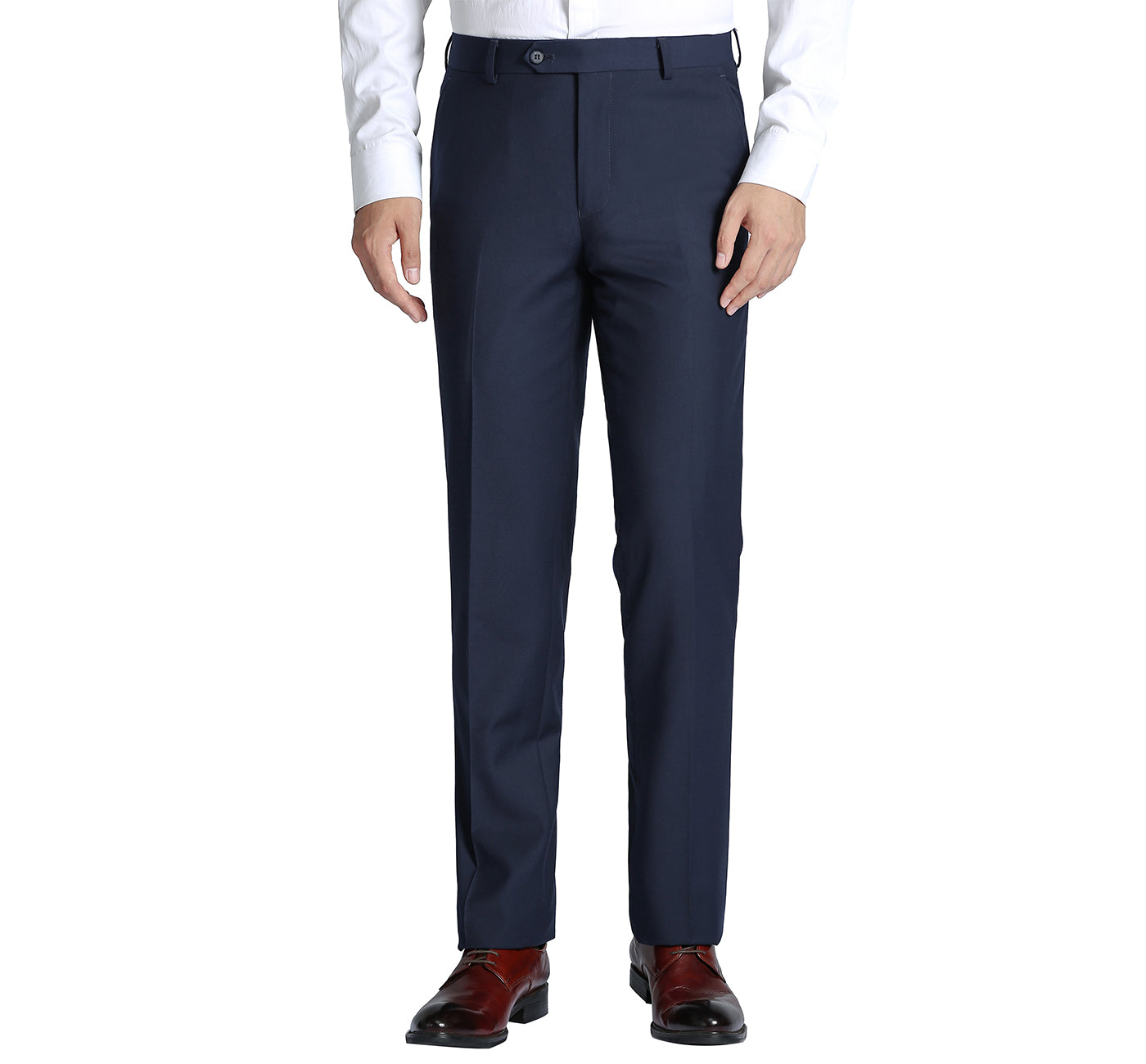 Navy Classic No Pleat Trousers