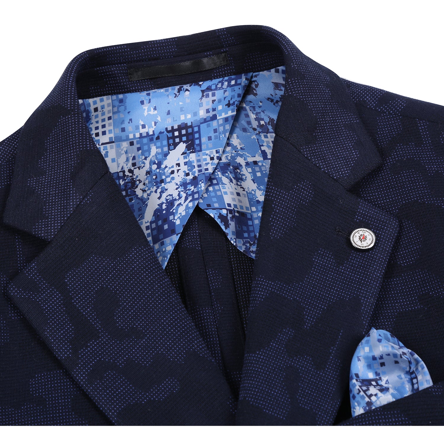 Navy Patterned sports coat