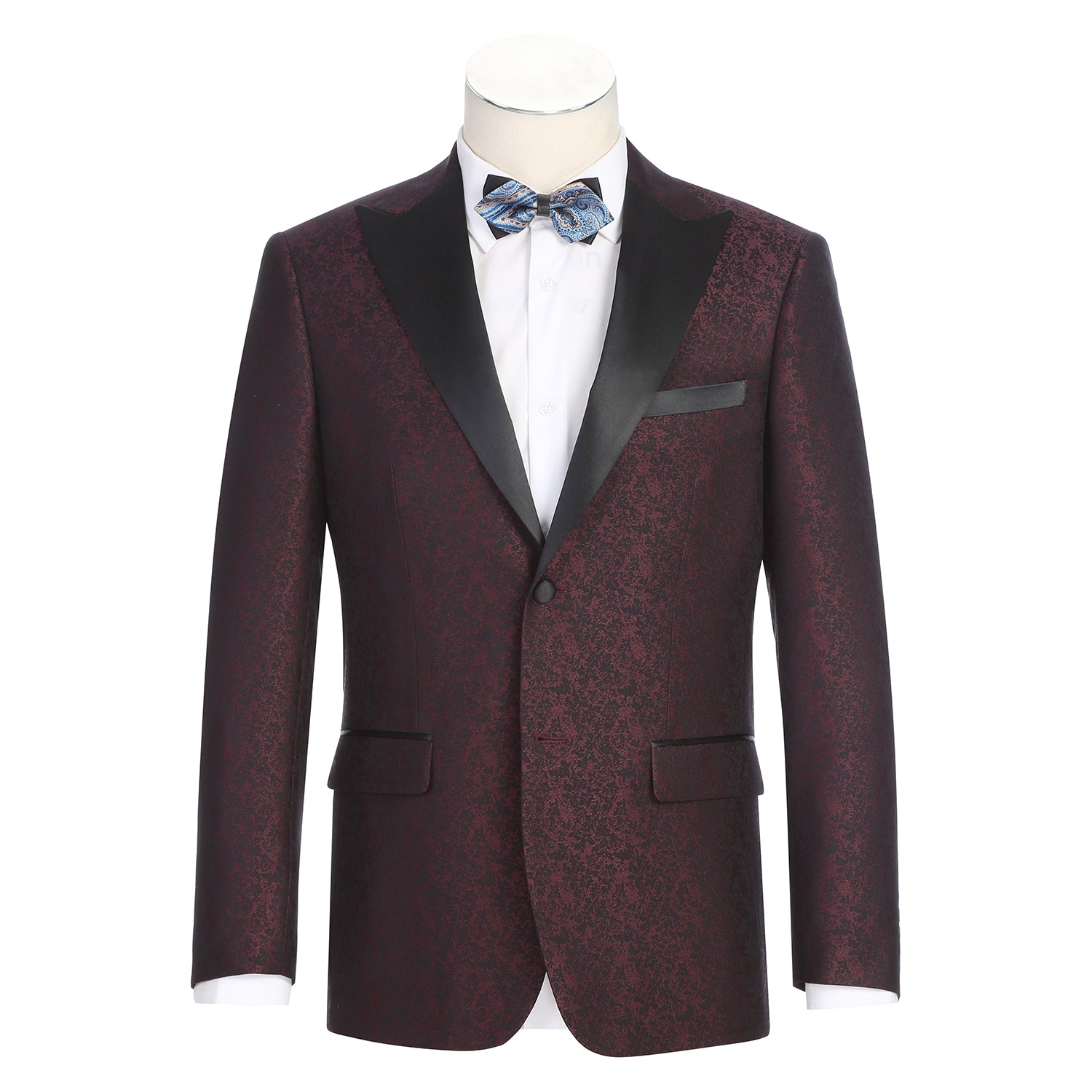 Burgundy patterned tux