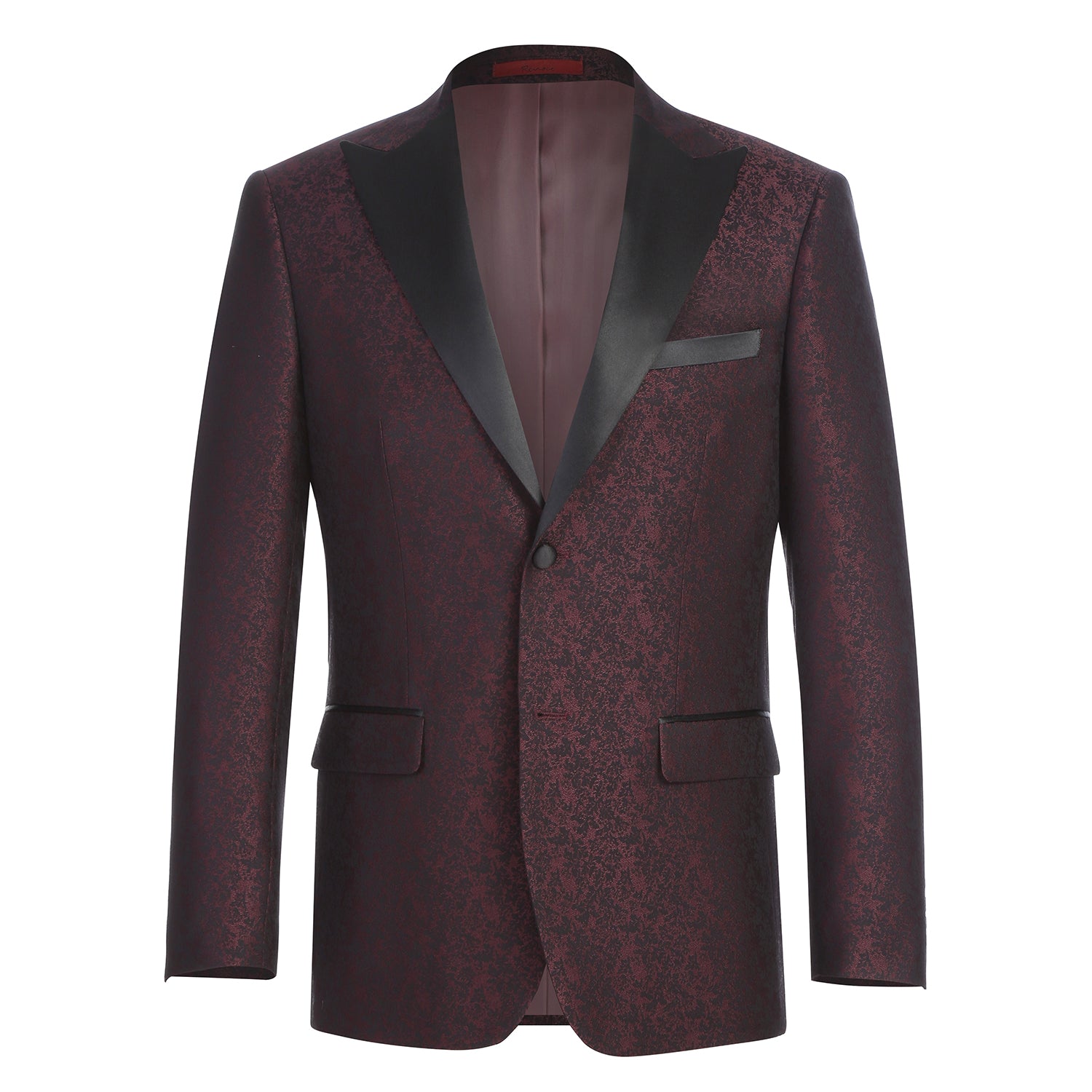 Burgundy patterned tux