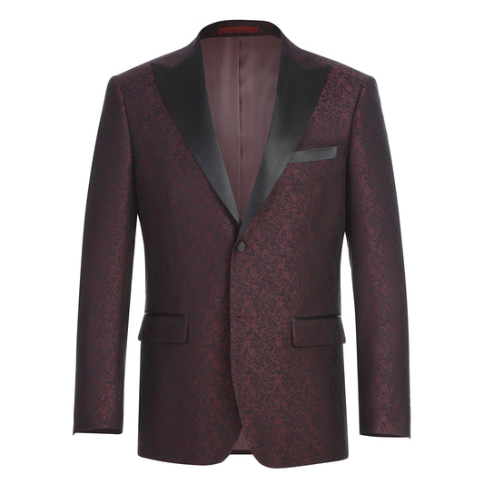 Burgundy patterned tux